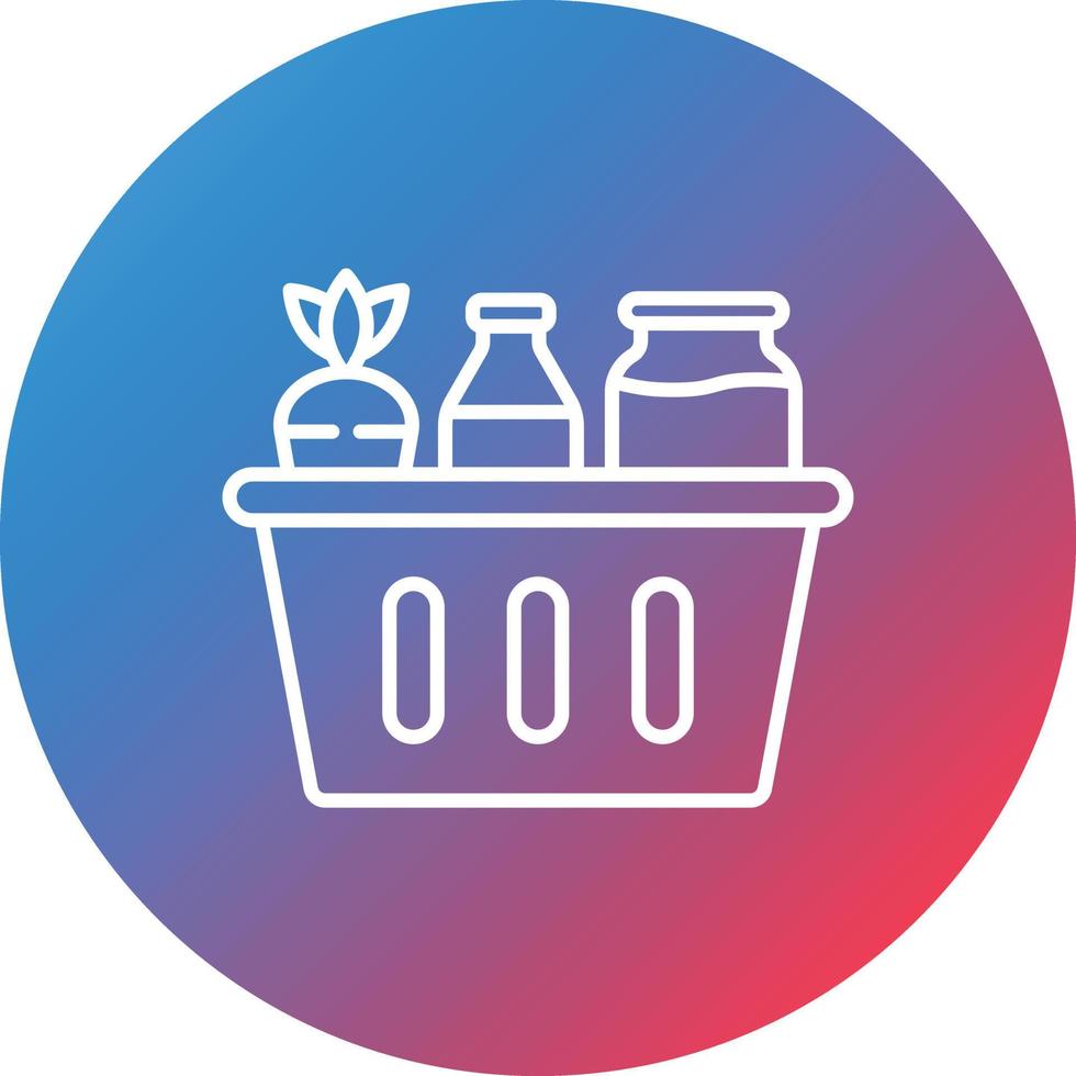 icono de fondo de círculo degradado de línea de comestibles vector