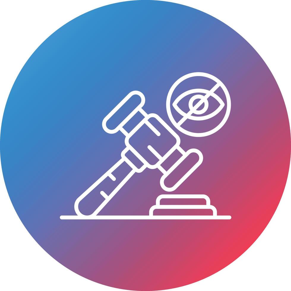 Blind Auction Line Gradient Circle Background Icon vector