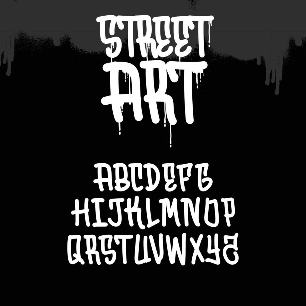 A set of Graffiti alphabet. Cool digital graffiti font. vector