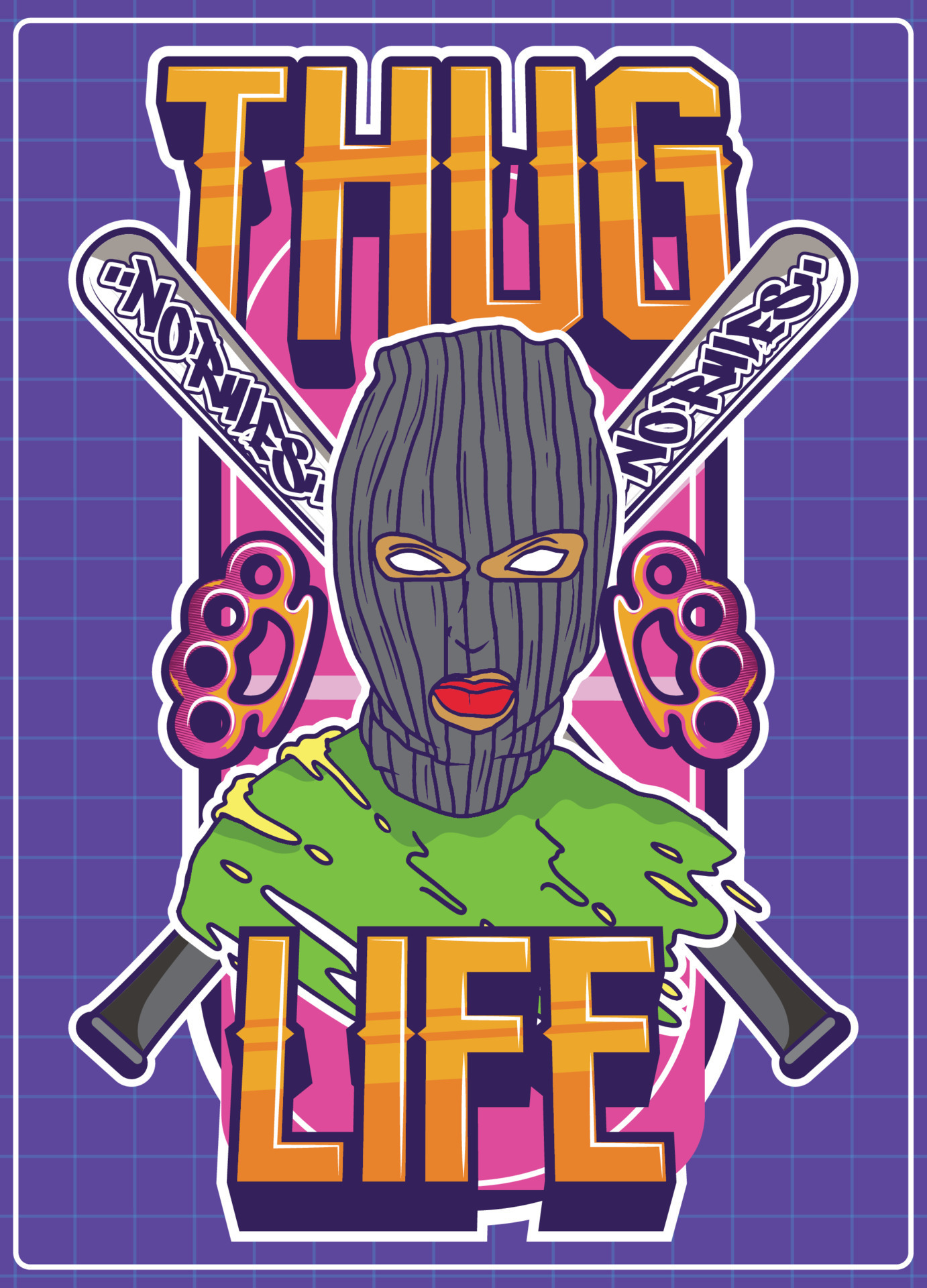 Graffiti illustration design for tshirt, sticker, wall art. Ghetto