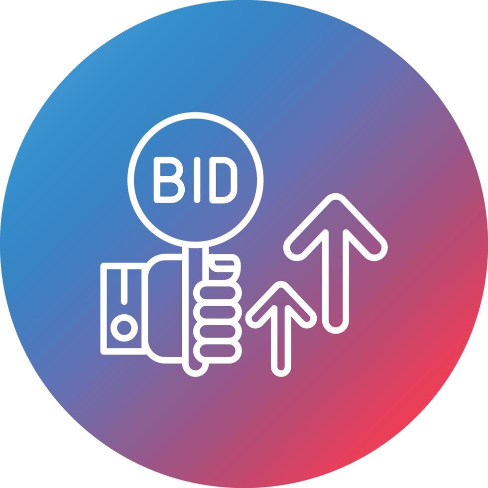 Dynamic Auction Line Gradient Circle Background Icon vector