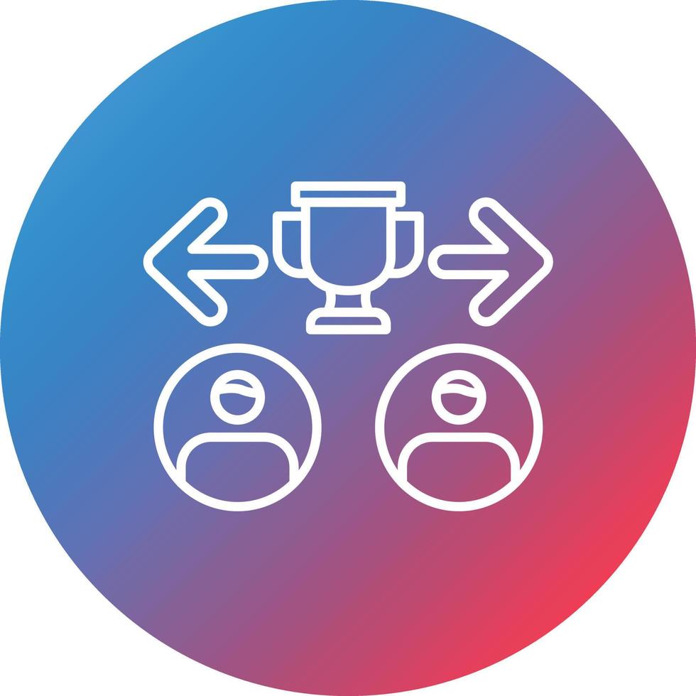 Winner Selection Line Gradient Circle Background Icon vector