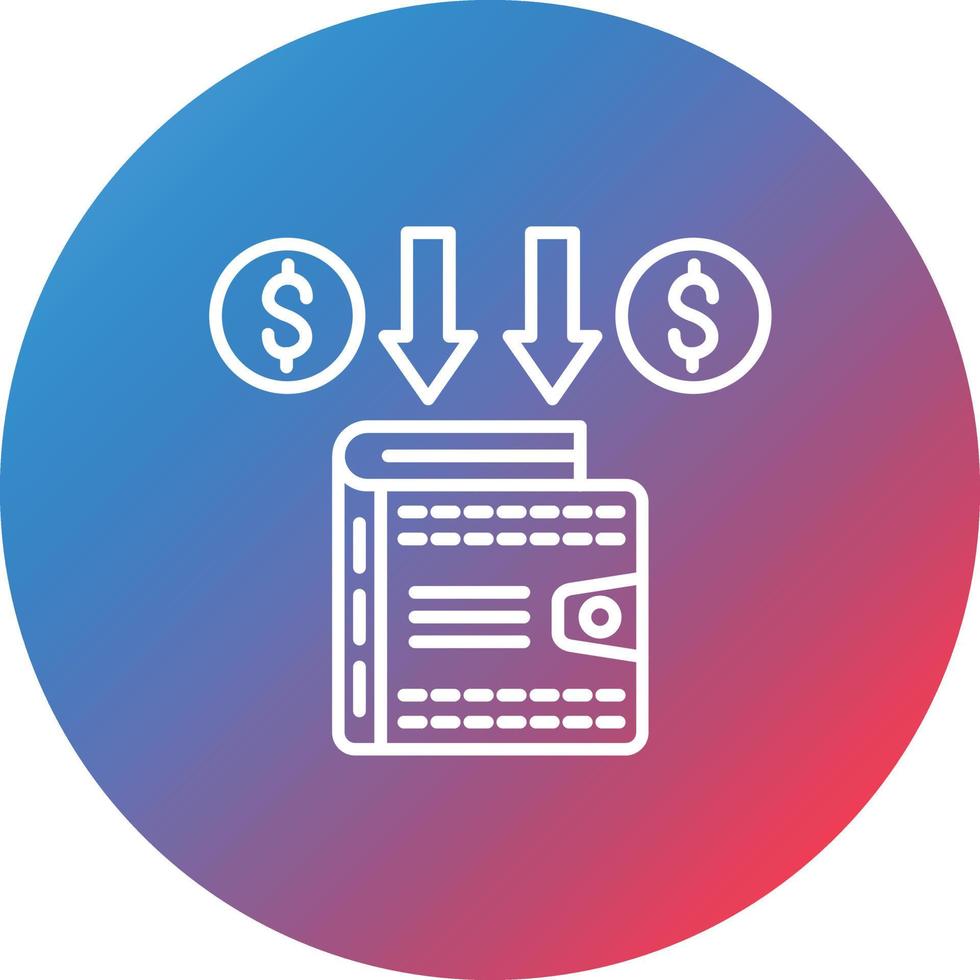 Account Receivable Line Gradient Circle Background Icon vector