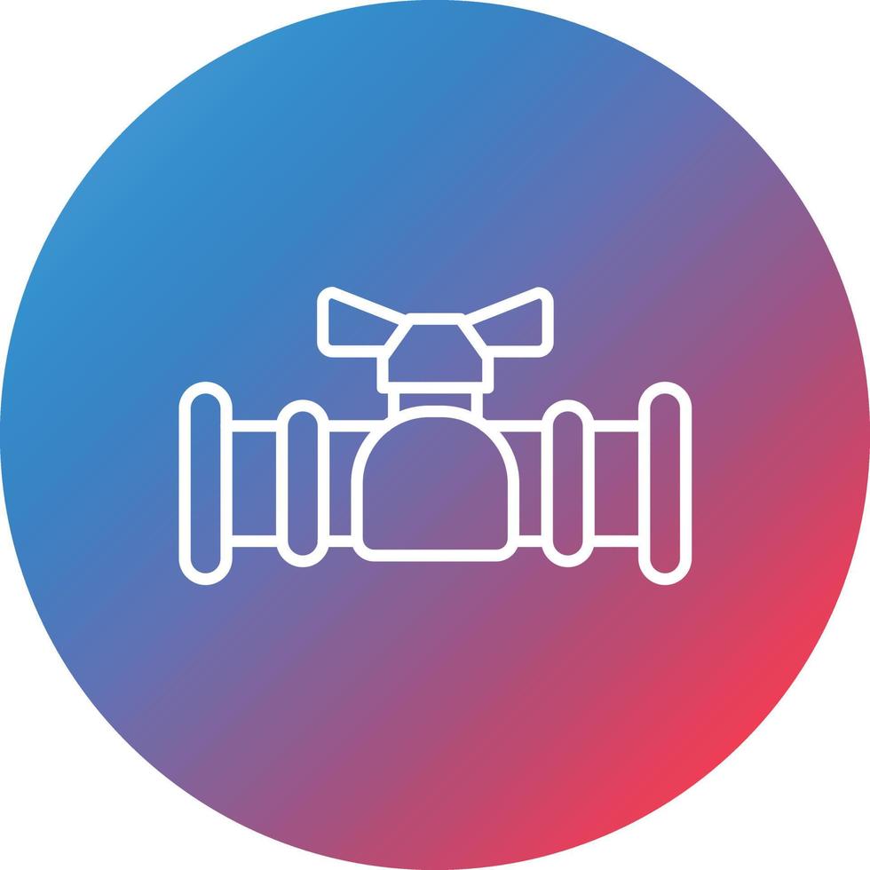 Saddle Valve Line Gradient Circle Background Icon vector