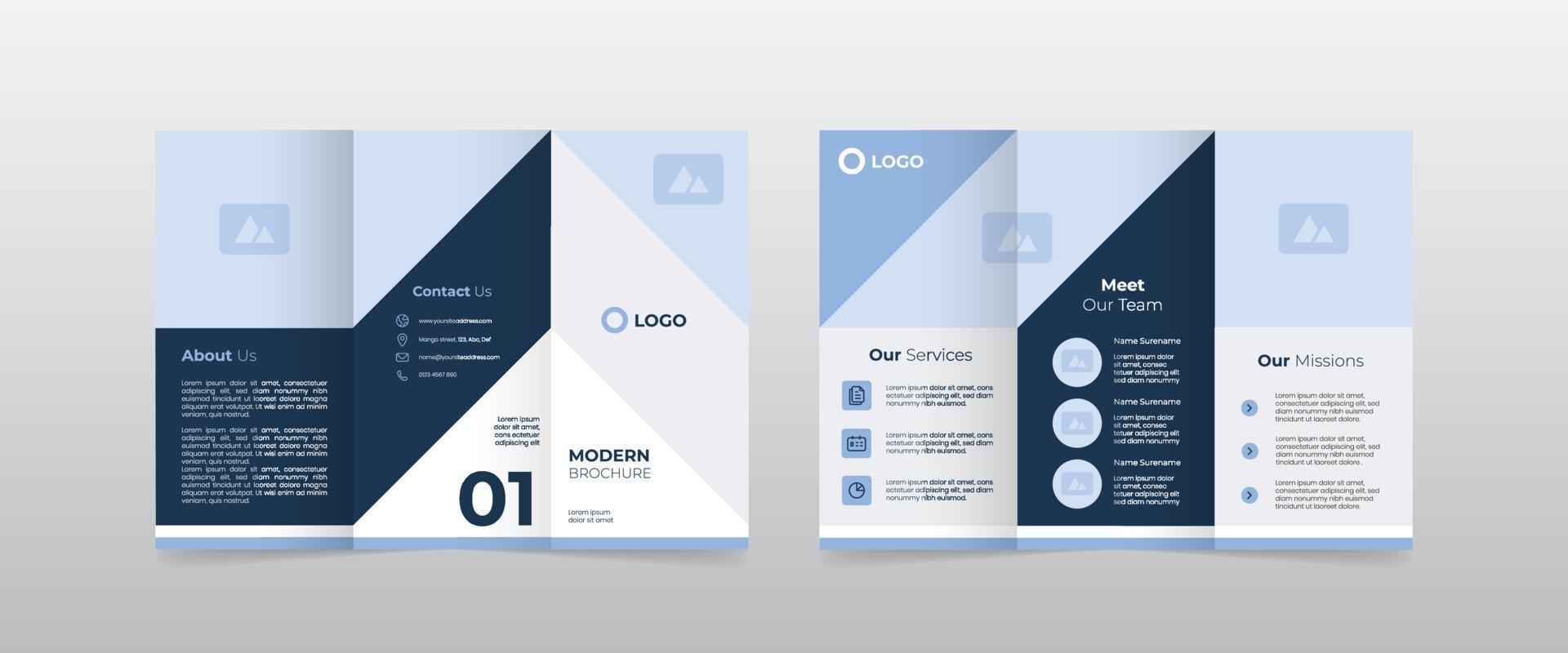 modern unique a4 trifold brochure template vector