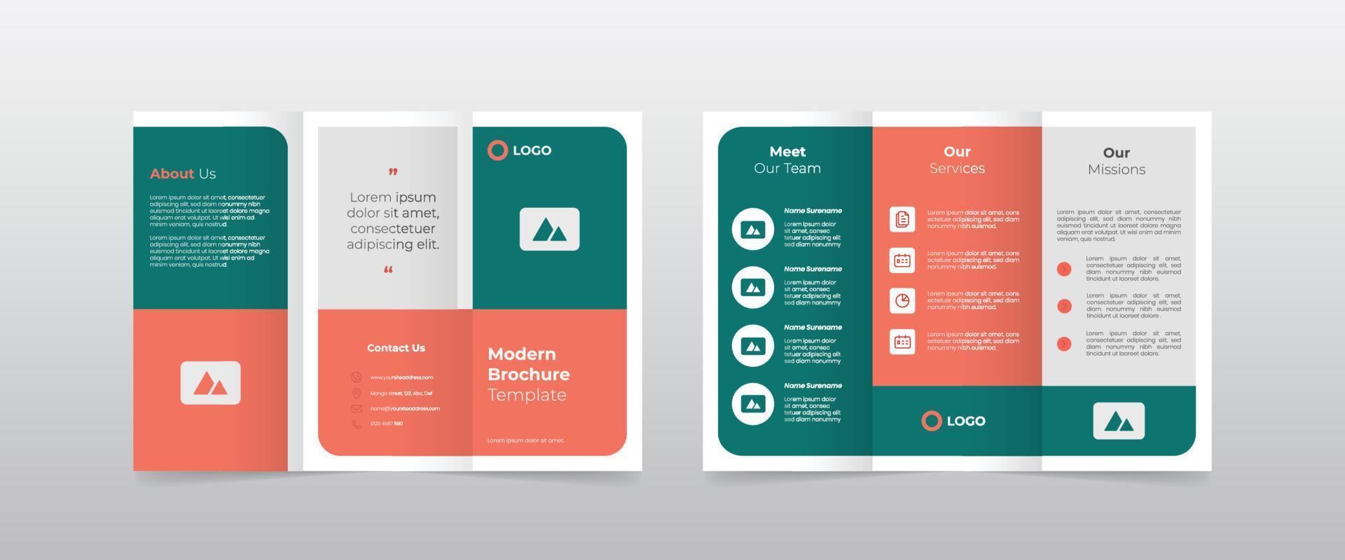 modern unique a4 trifold brochure template vector