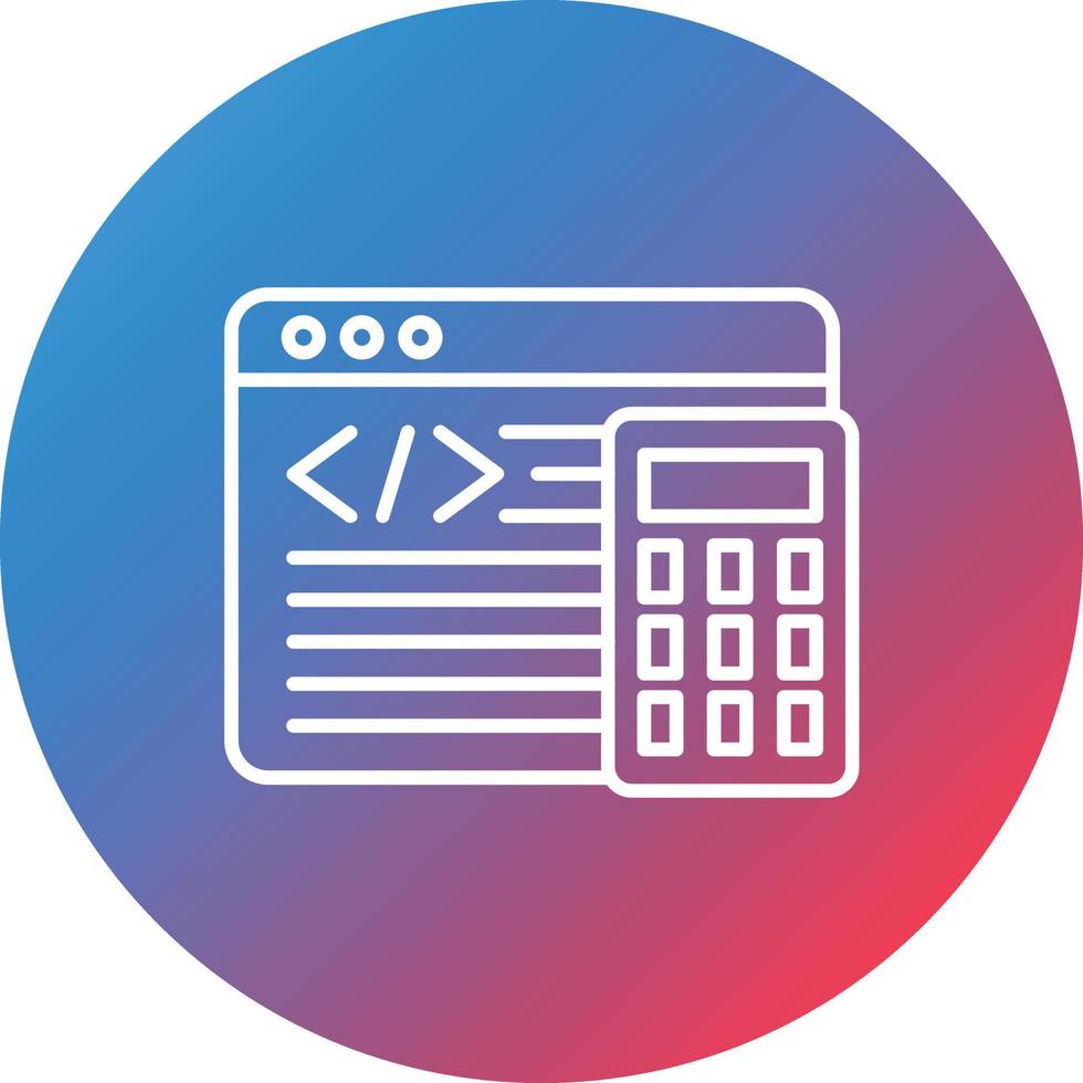 Accounting Software Line Gradient Circle Background Icon vector
