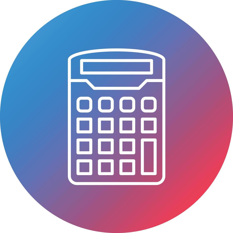 Calculator Line Gradient Circle Background Icon vector