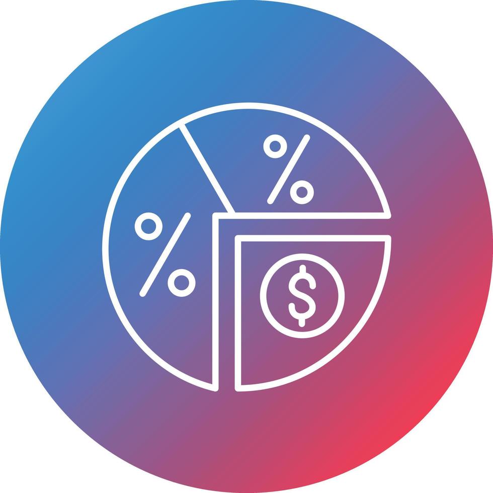 Gross Margin Line Gradient Circle Background Icon vector