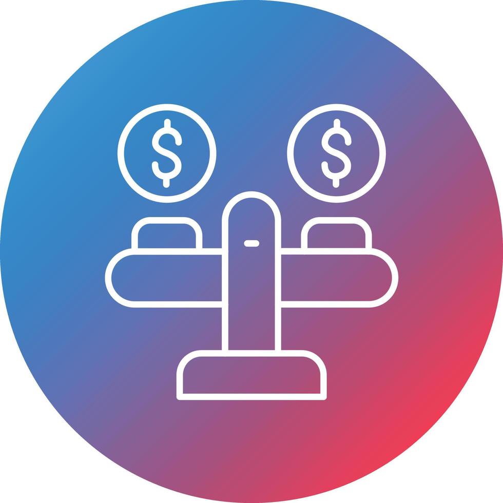 Money Scale Line Gradient Circle Background Icon vector