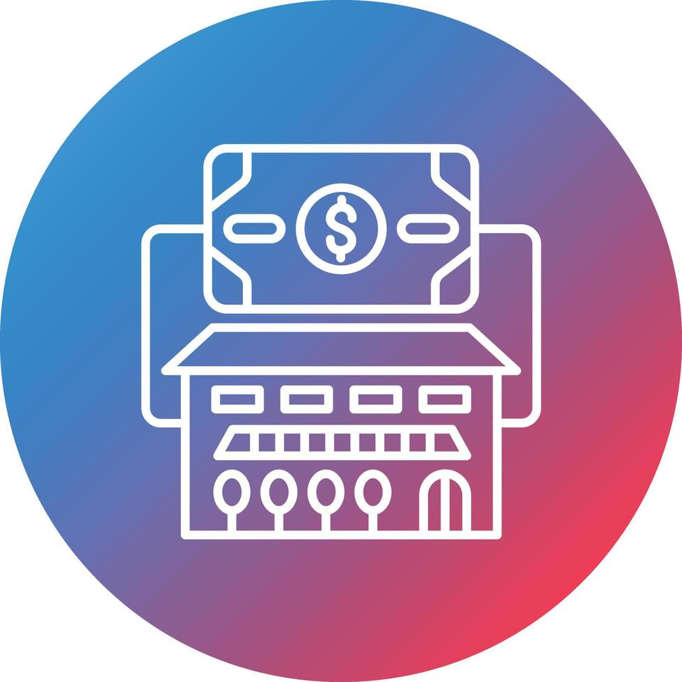 Fixed Assets Line Gradient Circle Background Icon vector
