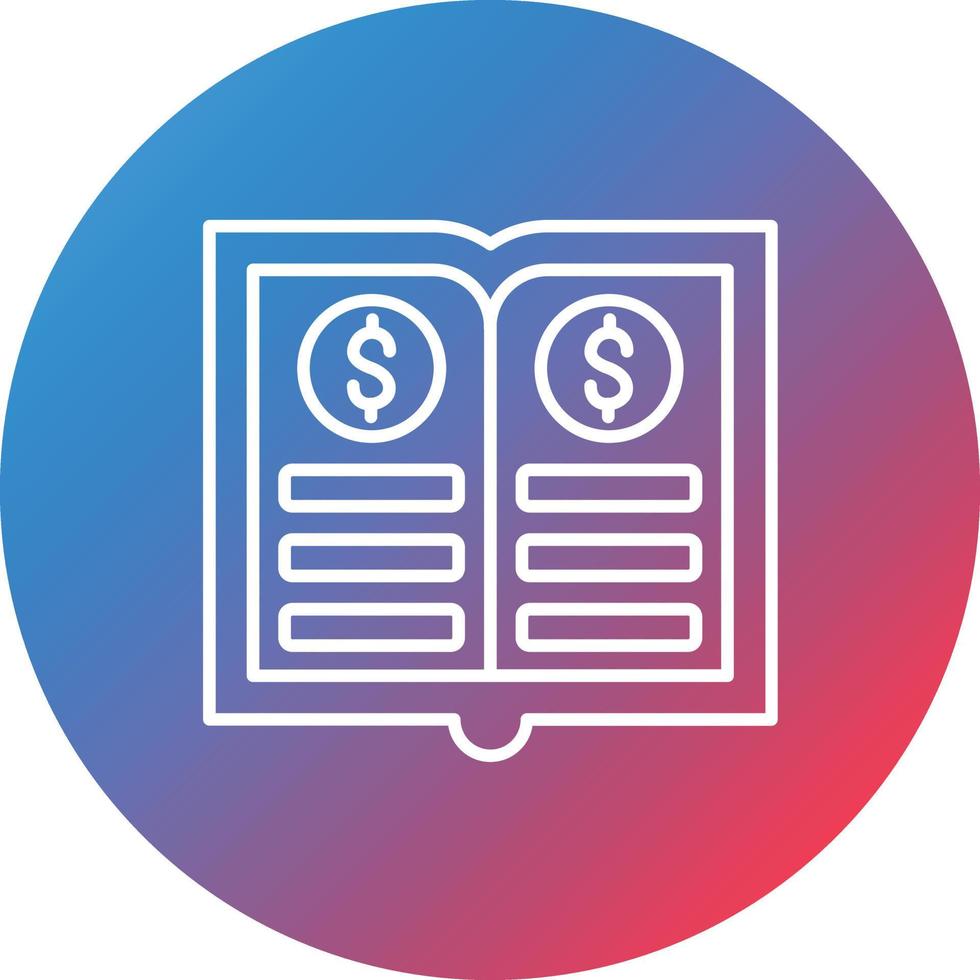 General Ledger Line Gradient Circle Background Icon vector