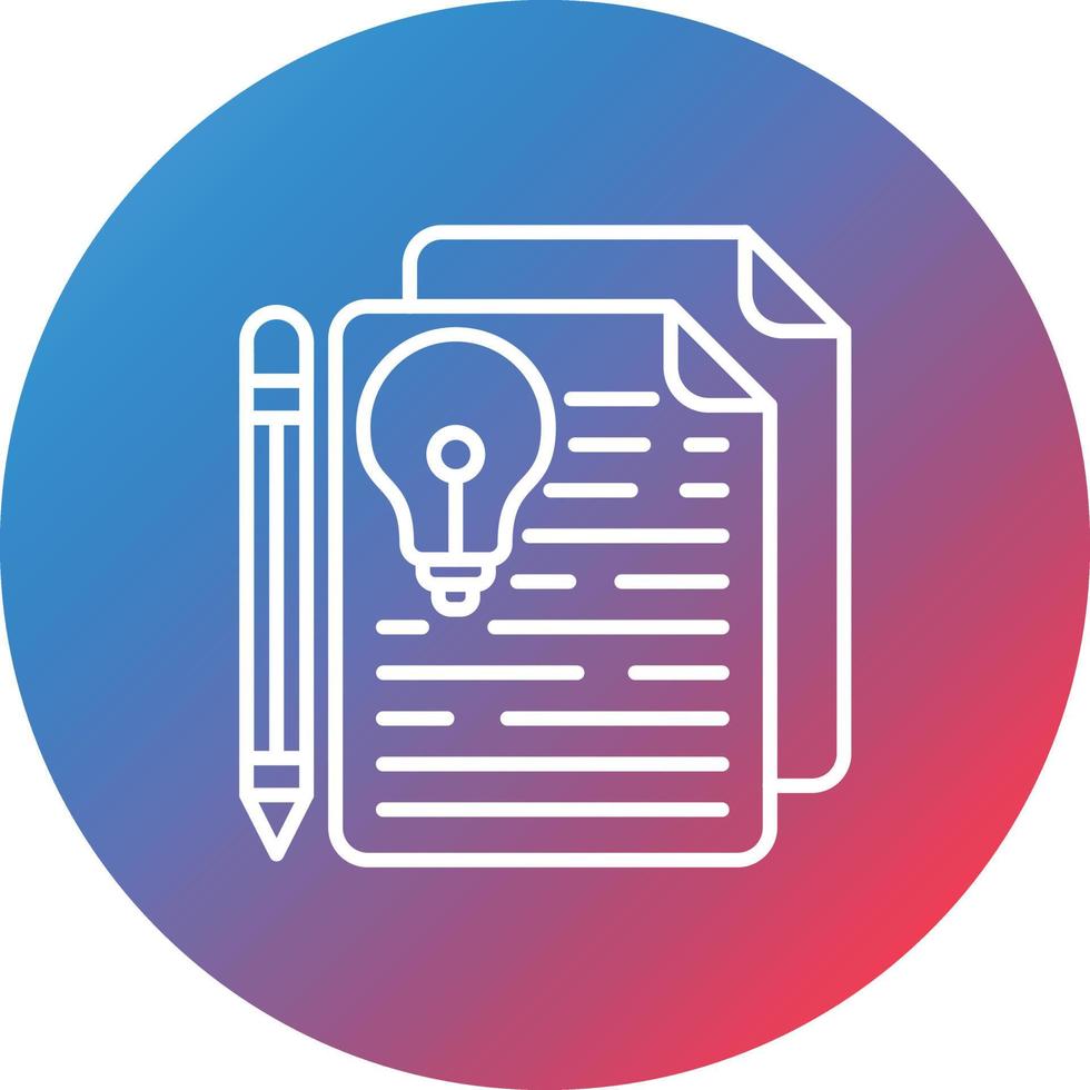 Creative Writing Line Gradient Circle Background Icon vector