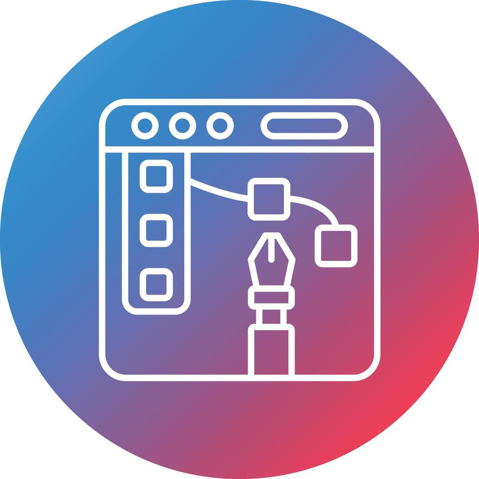 Design Services Line Gradient Circle Background Icon vector