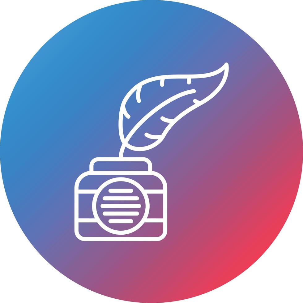 Feather And Ink Line Gradient Circle Background Icon vector