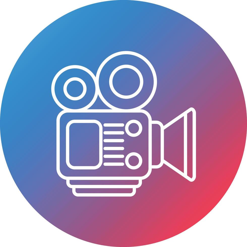 Movie Making Line Gradient Circle Background Icon vector