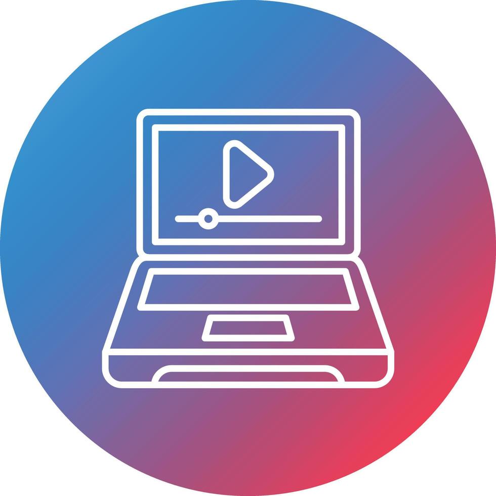 Music Playing Line Gradient Circle Background Icon vector