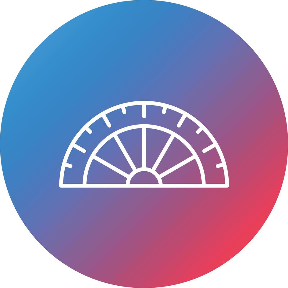 Protractor Line Gradient Circle Background Icon vector