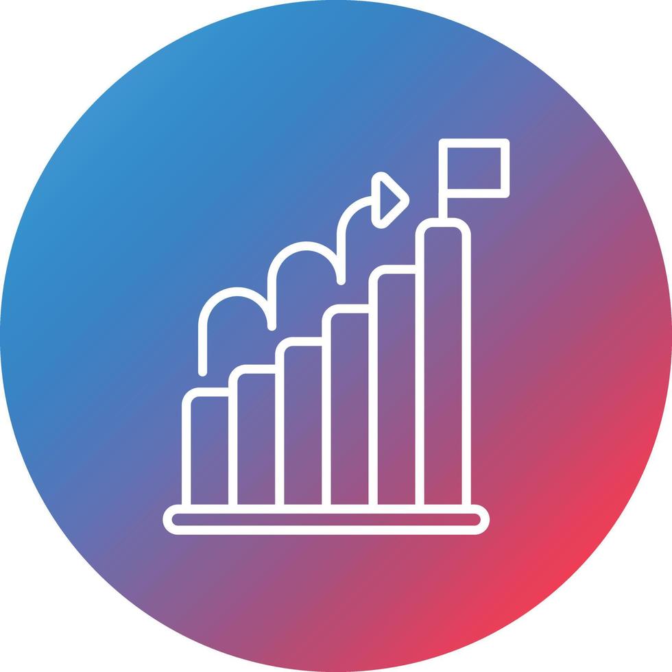 Career Growth Line Gradient Circle Background Icon vector