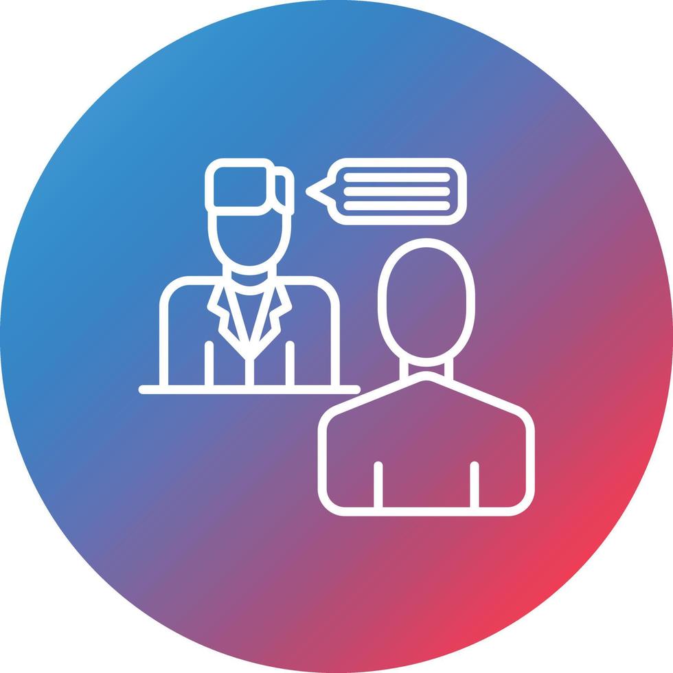 Interview Line Gradient Circle Background Icon vector