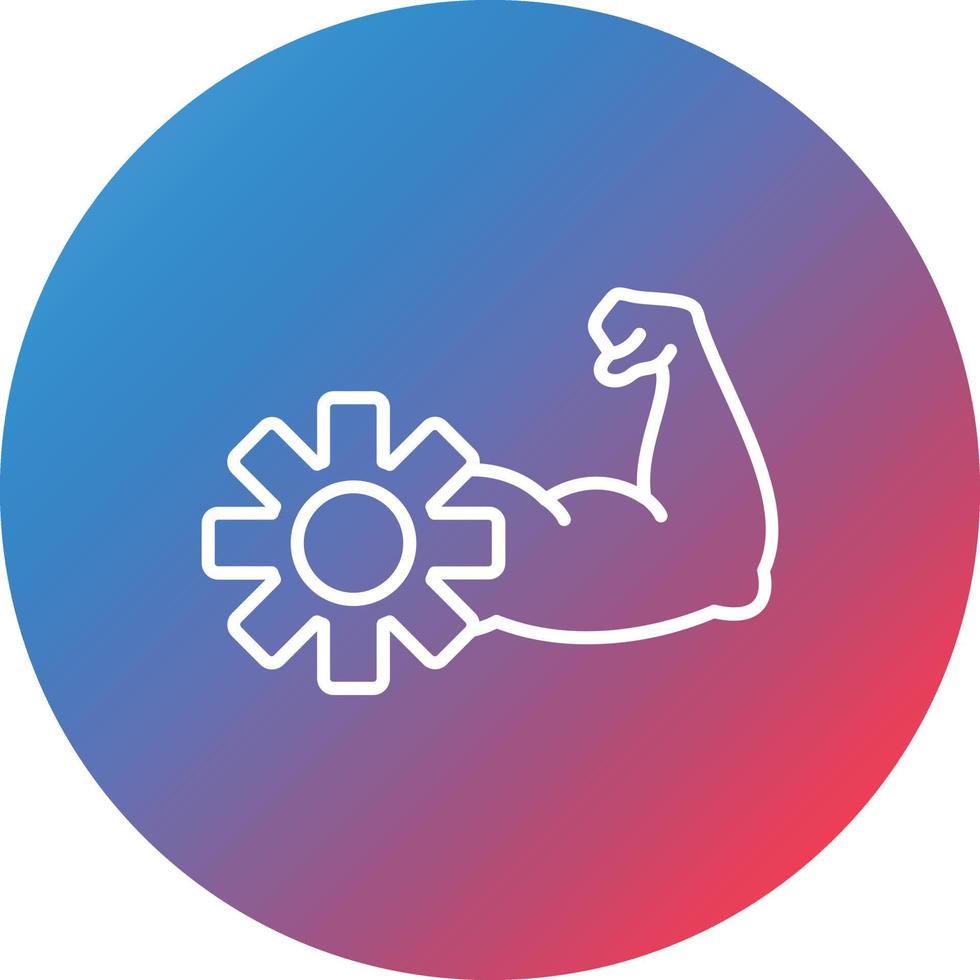 Hard Skills Line Gradient Circle Background Icon vector
