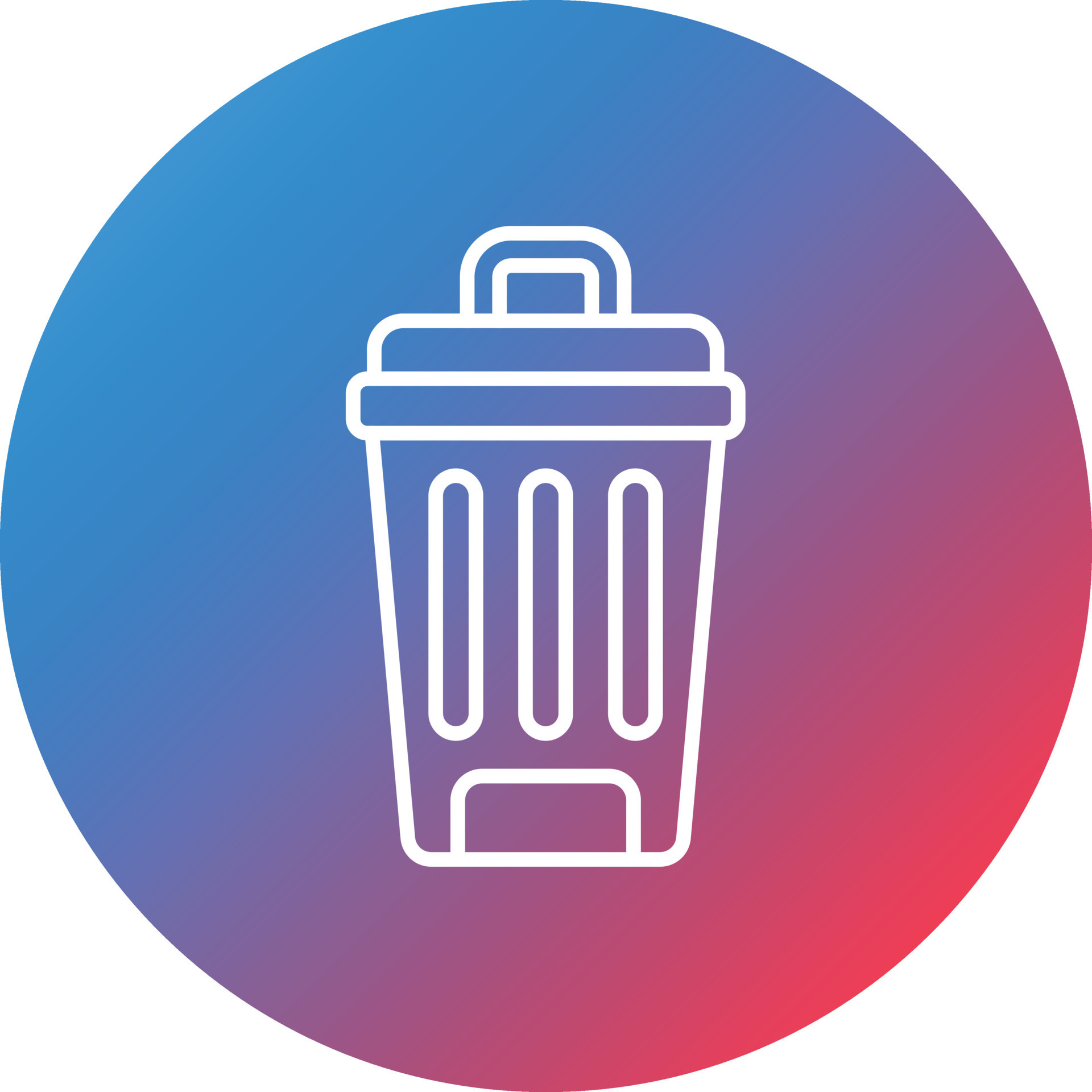 Trash Can Line Gradient Circle Background Icon 16830190 Vector Art at