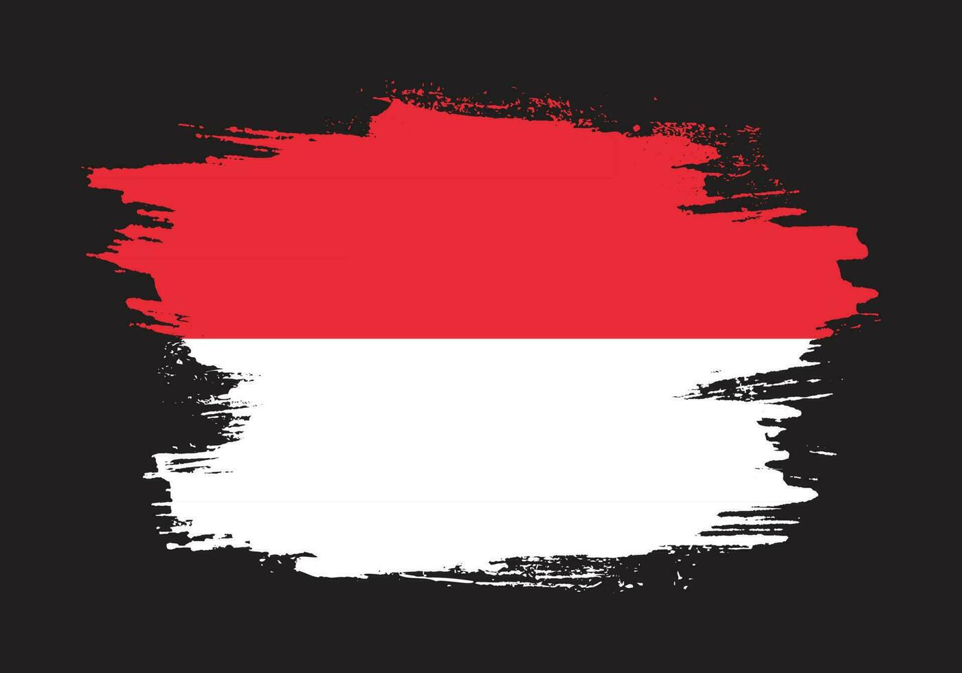 Colorful brush effect Indonesia flag vector