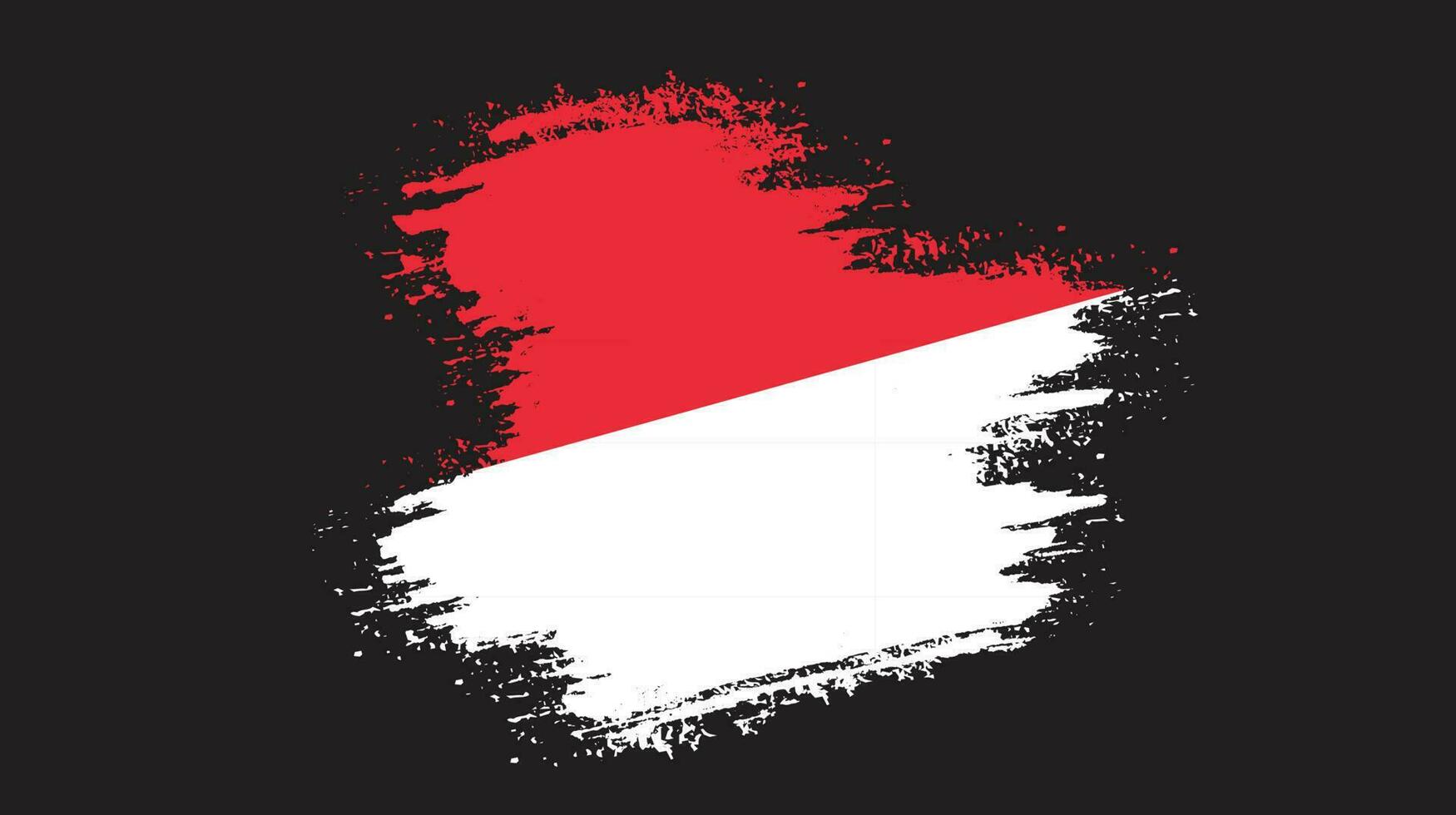 Stain brush stroke Indonesia flag vector