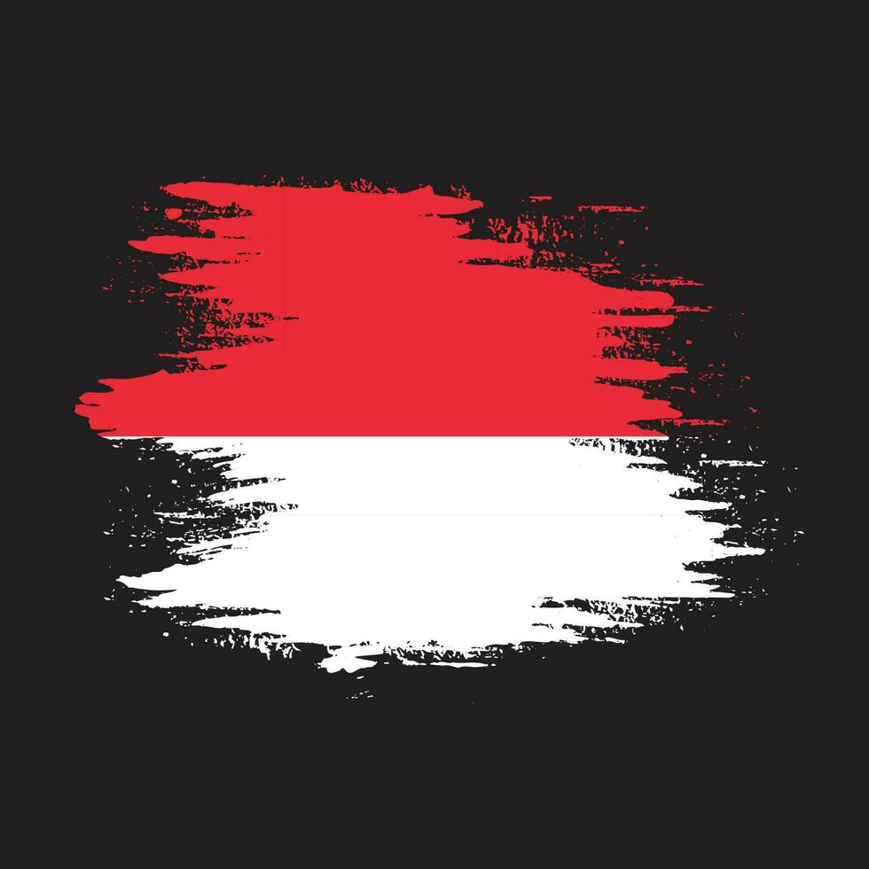 Splatter brush stroke Indonesia flag vector