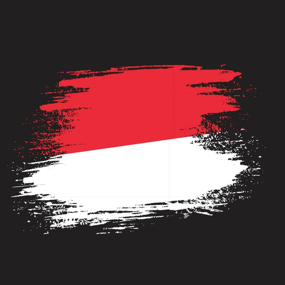 Isolated brush stroke Indonesia flag vector