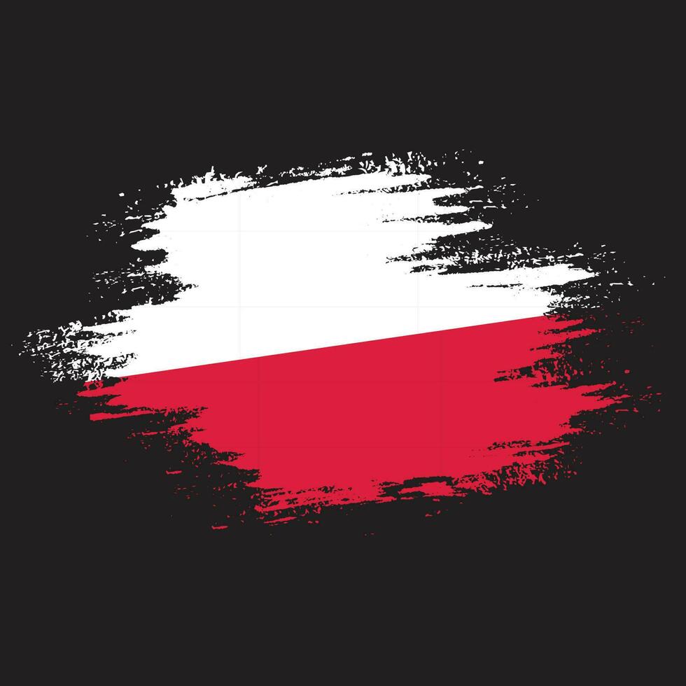 diseño de bandera de polonia con efecto grunge vector