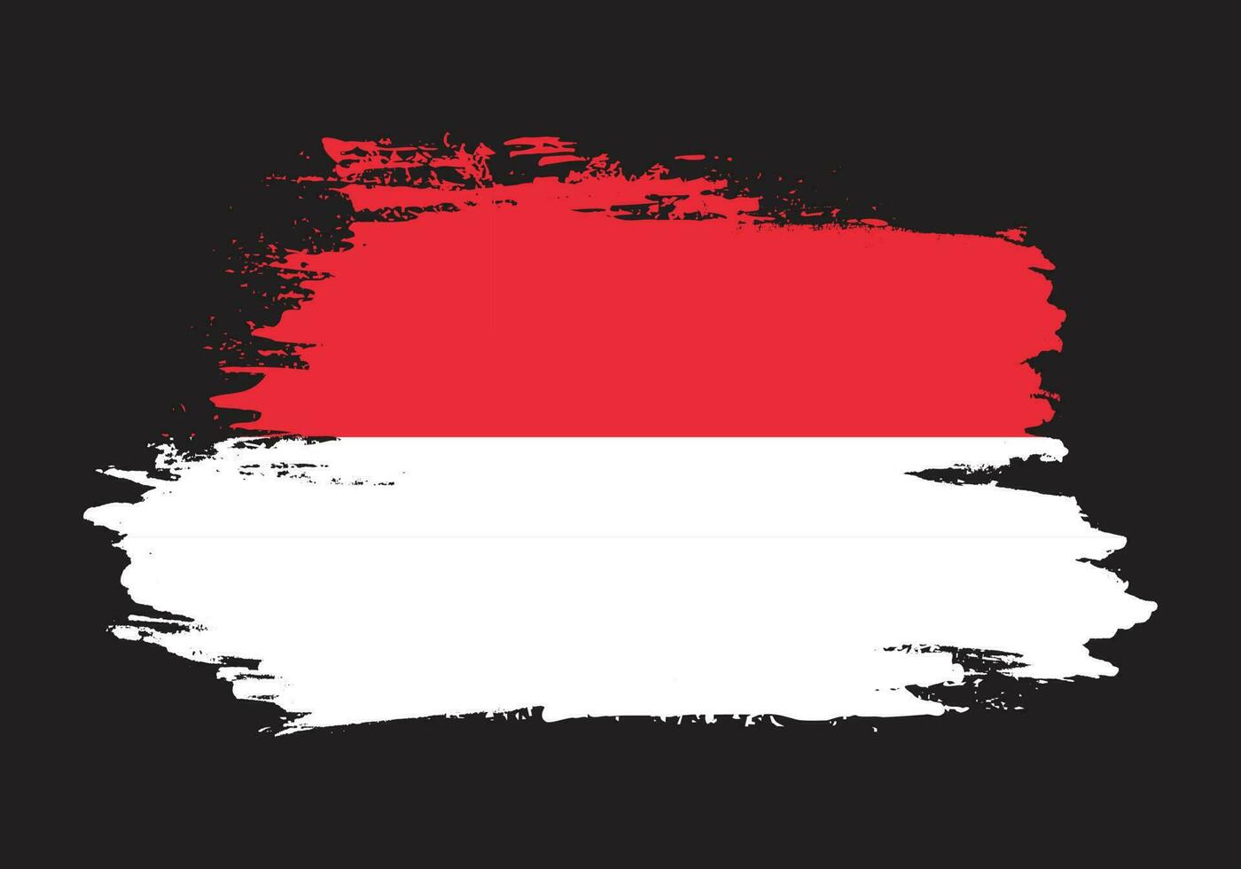 trazo de pincel vectorial bandera de indonesia vector