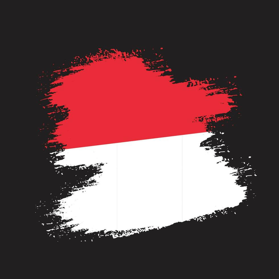 Indonesia paintbrush frame flag vector