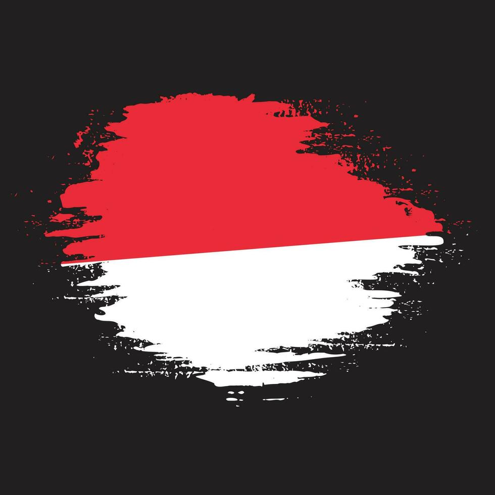 Paint brush stroke Indonesia flag vector for free download
