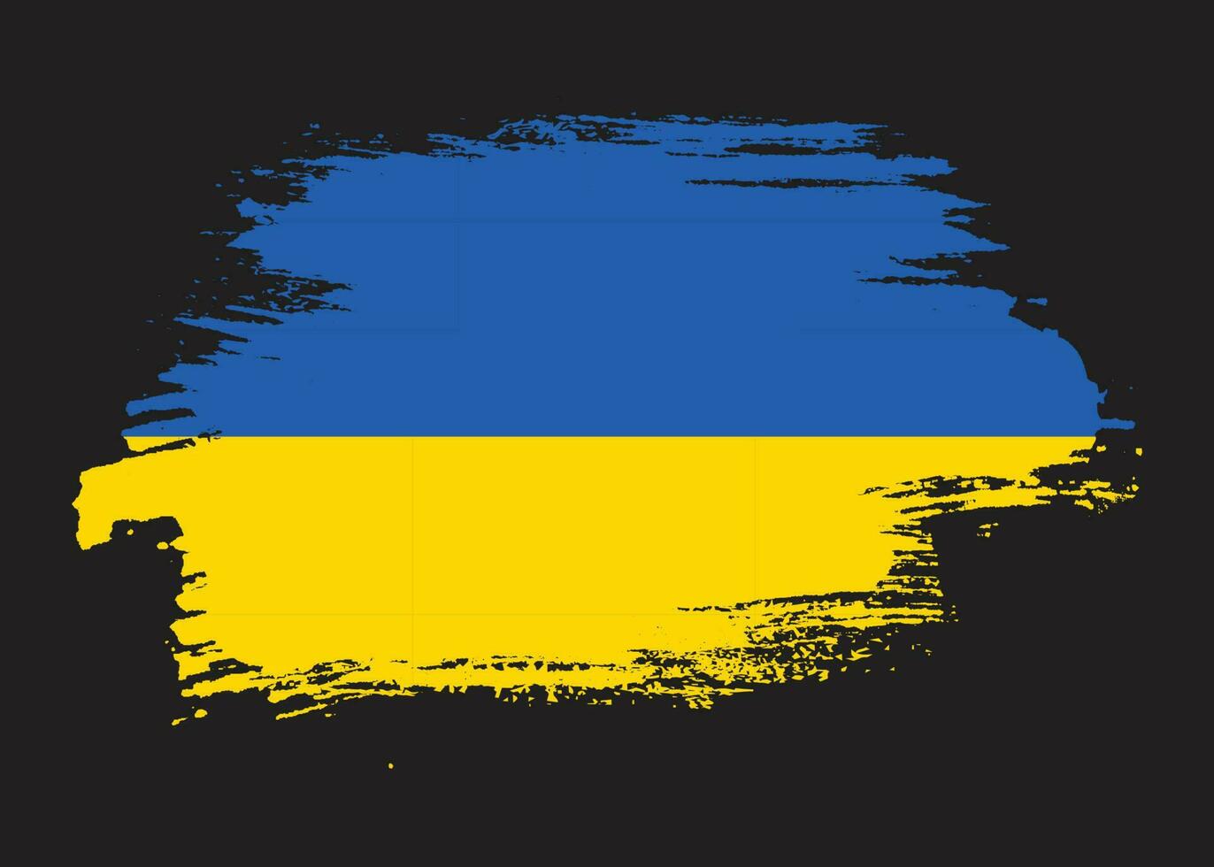 Ukraine flag vector with brush stroke illustration