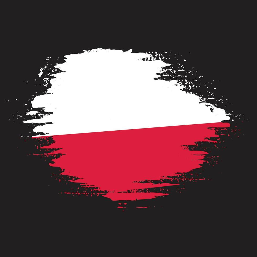 vector de bandera de polonia libre de trazo de pincel