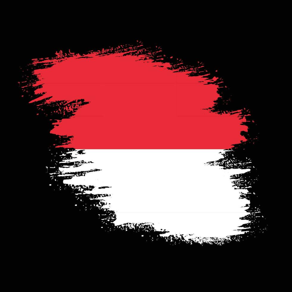 Hand painted abstract Indonesia vintage flag vector