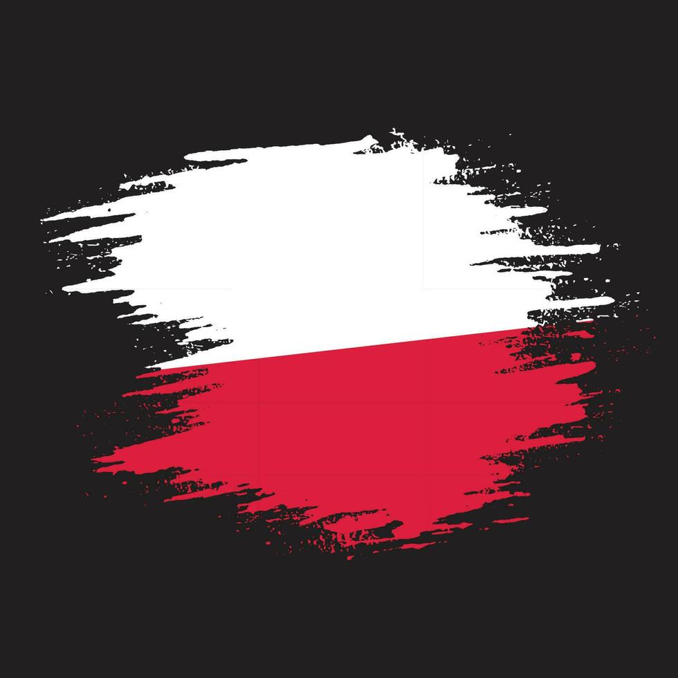 vector de diseño de bandera de polonia de textura grunge abstracta