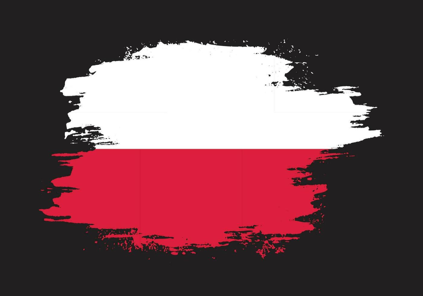 vector de bandera de polonia de trazo de pincel gráfico