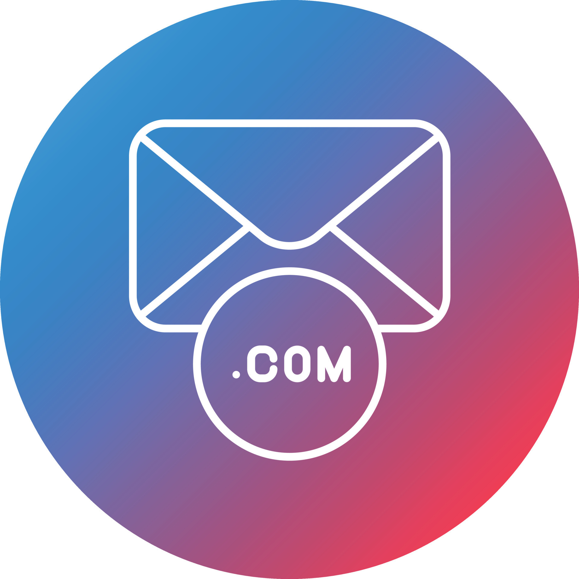 Professional Email Address Line Gradient Circle Background Icon ...