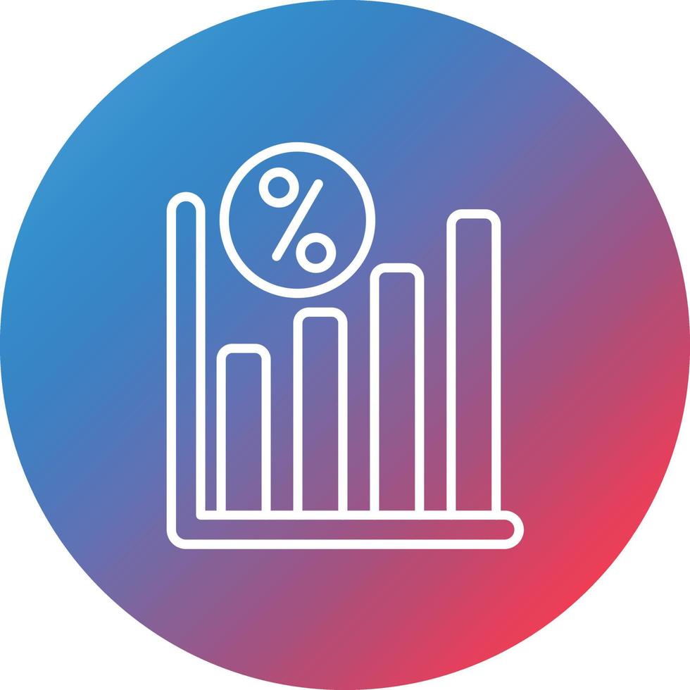 Fixed Interest Rate Line Gradient Circle Background Icon vector