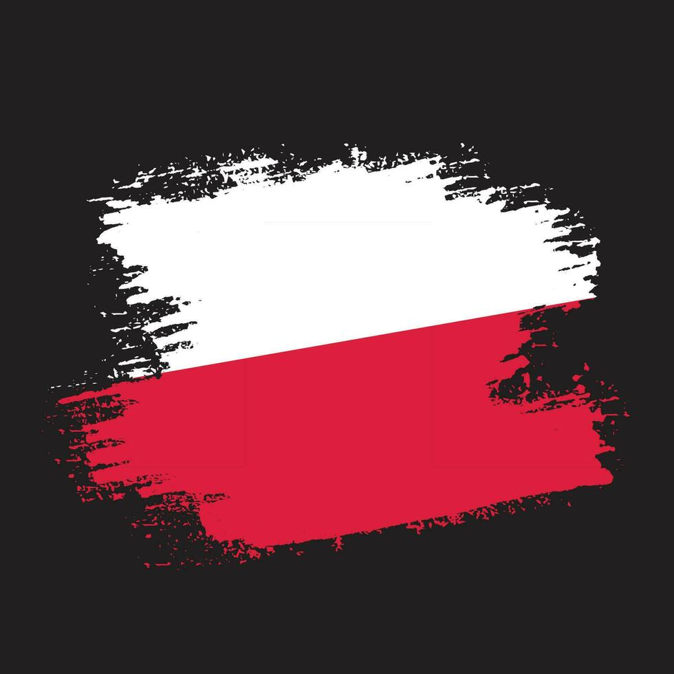 Brush stroke hand drawn vector Poland flag