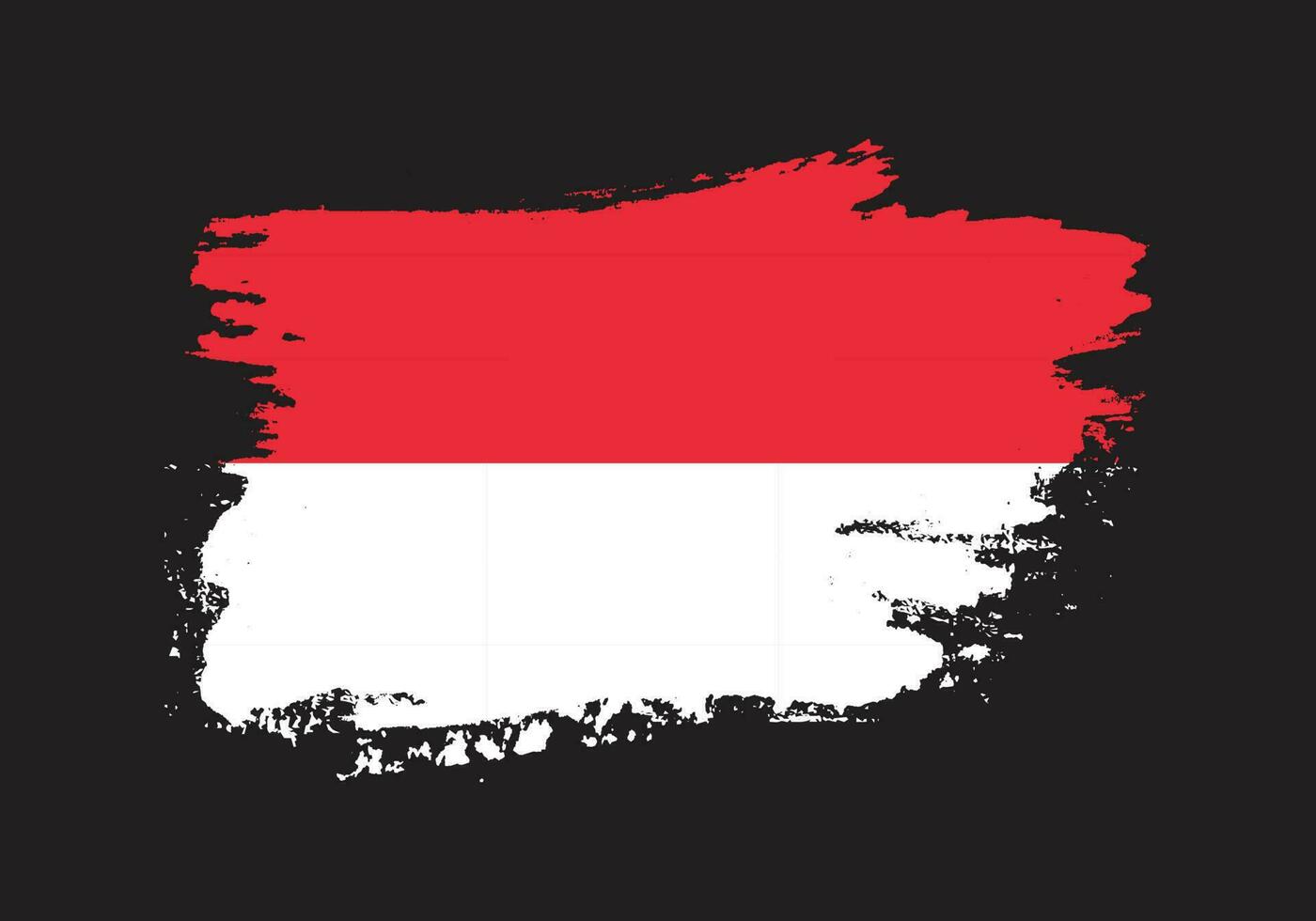 Indonesia paintbrush frame flag vector