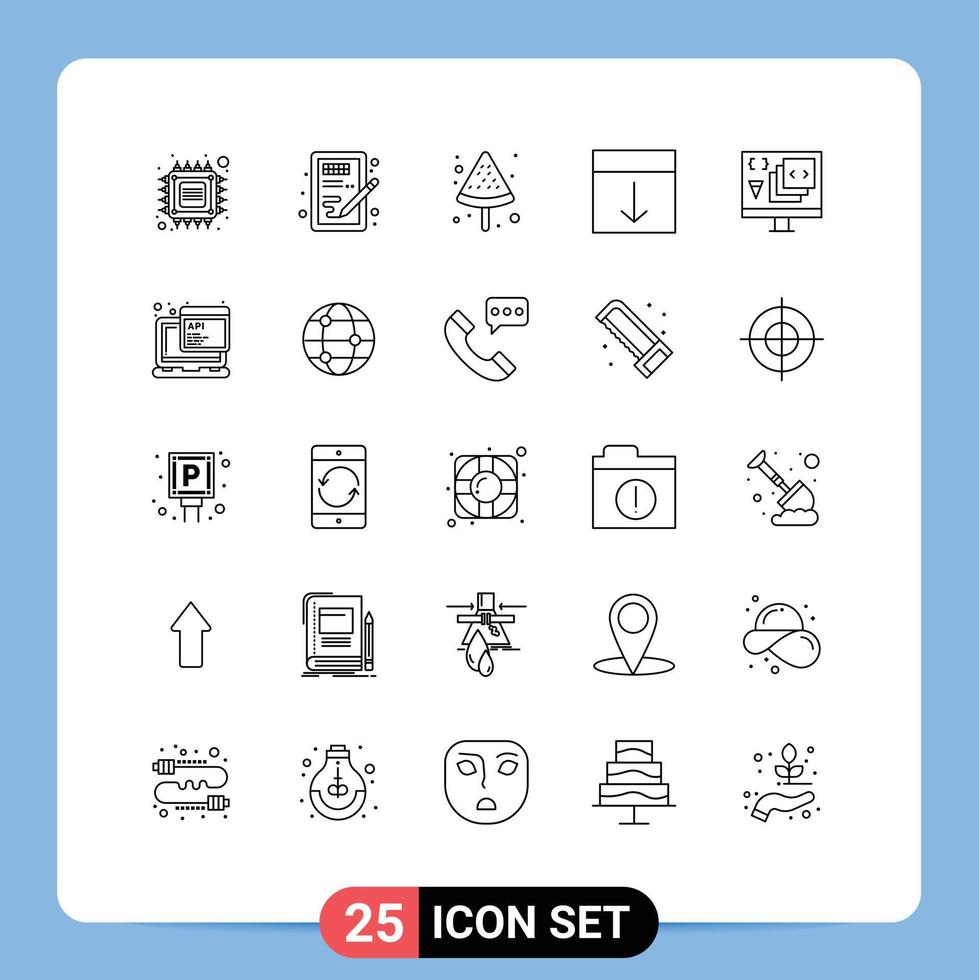 Set of 25 Vector Lines on Grid for page interface idea grid summer Editable Vector Design Elements