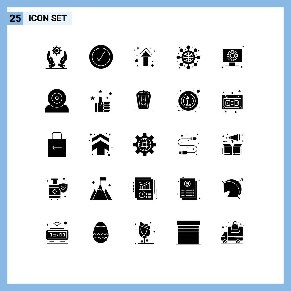 paquete de iconos de vector de stock de 25 signos y símbolos de línea para configurar flechas de computadora elementos de diseño de vector editables globales de inicio