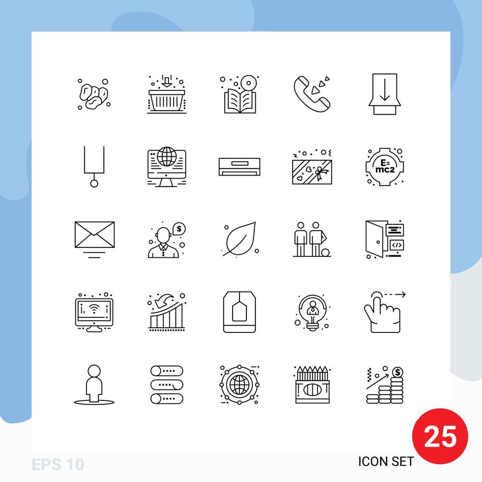 Modern Set of 25 Lines and symbols such as phone communication marketing call online Editable Vector Design Elements