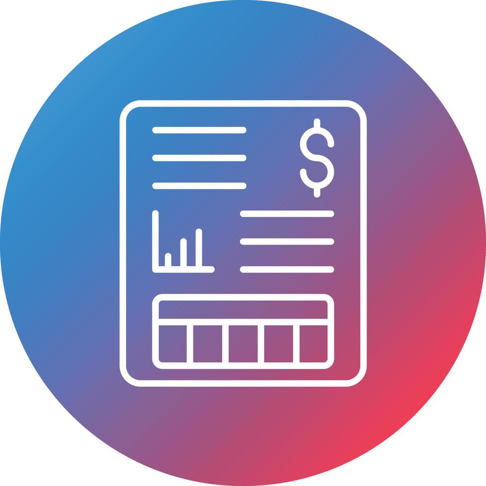 Financial Statements Line Gradient Circle Background Icon vector