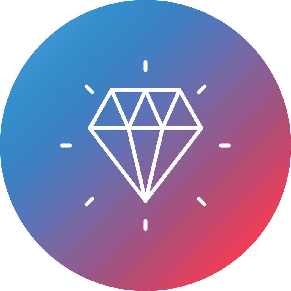 Diamond Line Gradient Circle Background Icon vector