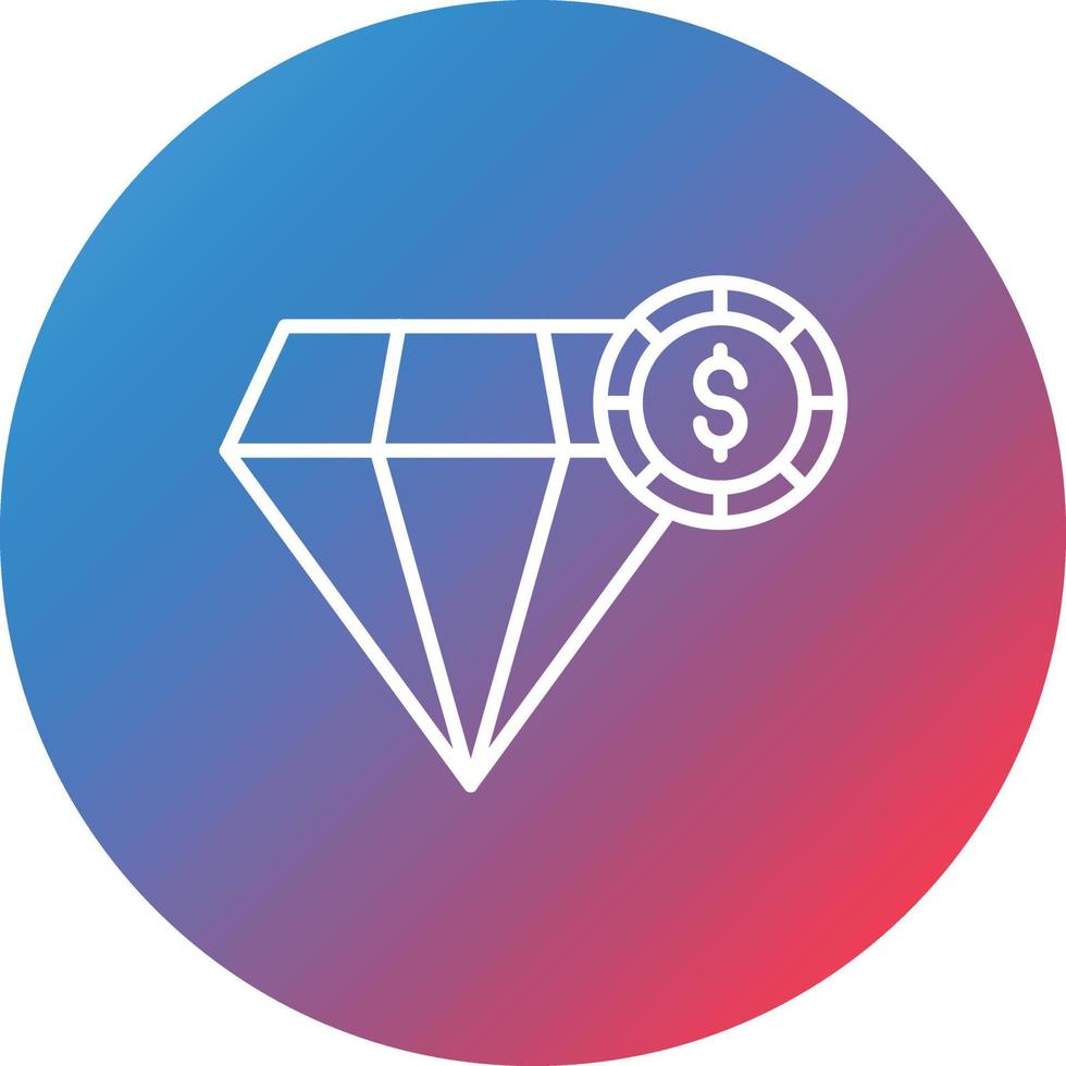 Net Worth Line Gradient Circle Background Icon vector