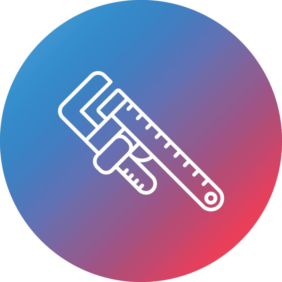 Pipe Wrench Line Gradient Circle Background Icon vector